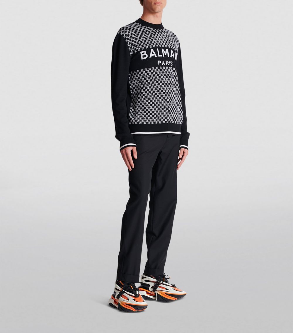 Balmain Balmain Wool Mini-Monogram Sweater