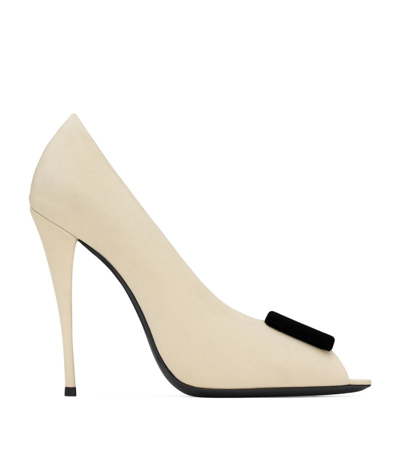 Saint Laurent Saint Laurent Satin Crepe Peep Pumps 115