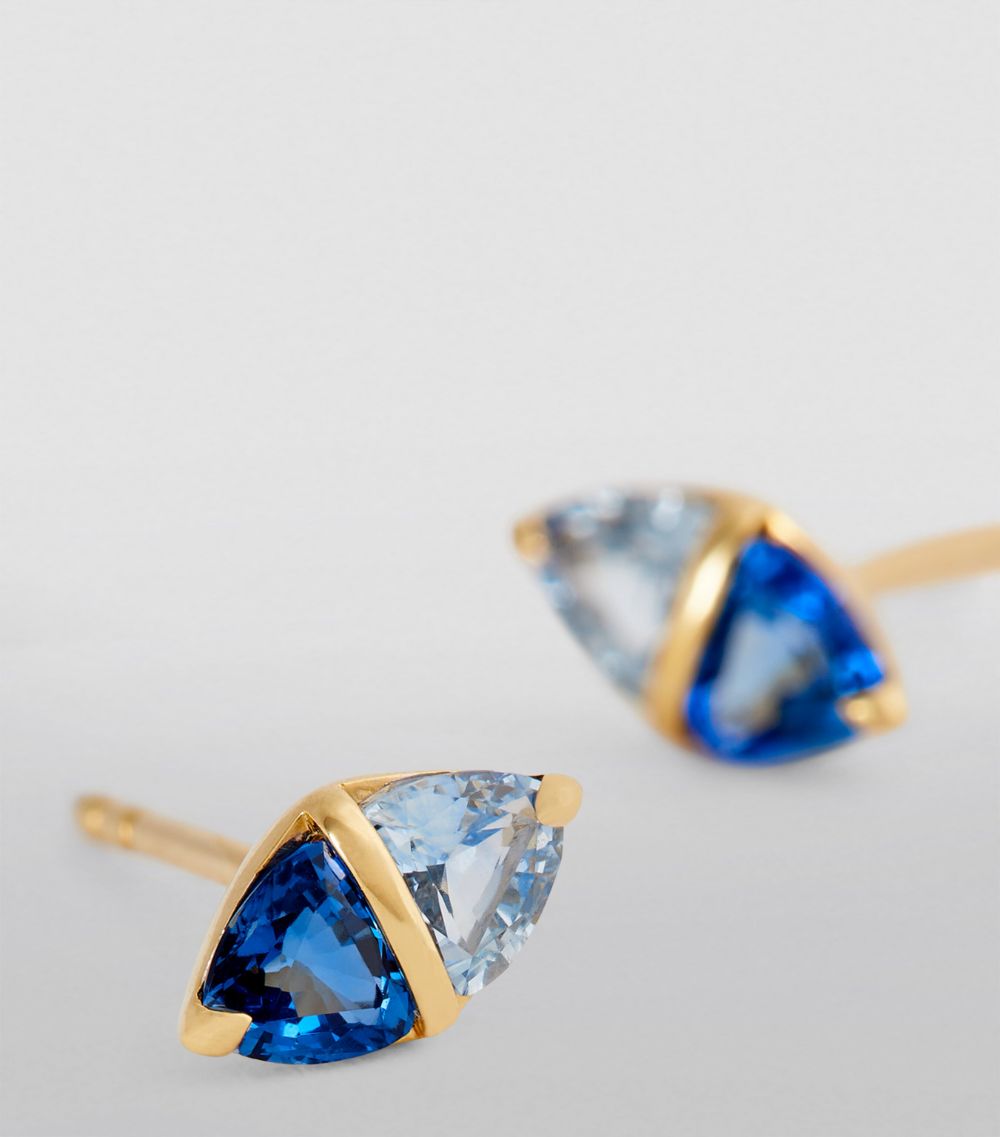 Emily P. Wheeler Emily P. Wheeler Yellow Gold And Sapphire Diamond Stud Earrings