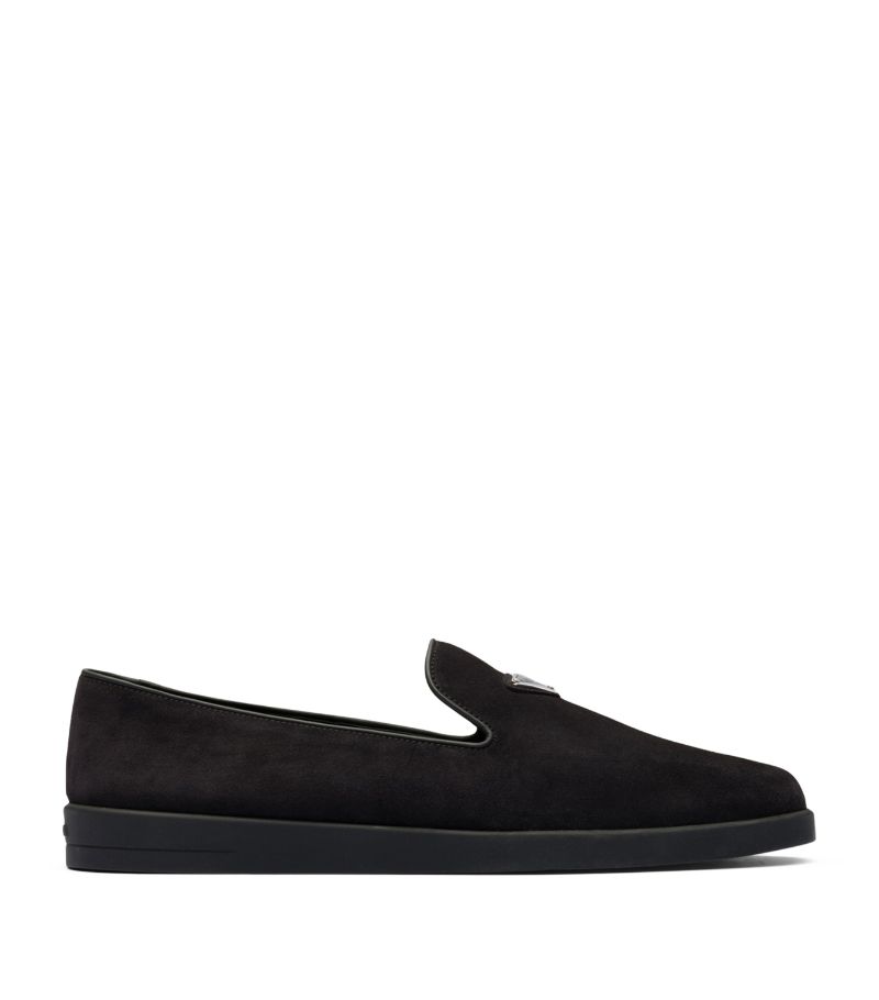 Prada Prada Suede Triangle Slippers