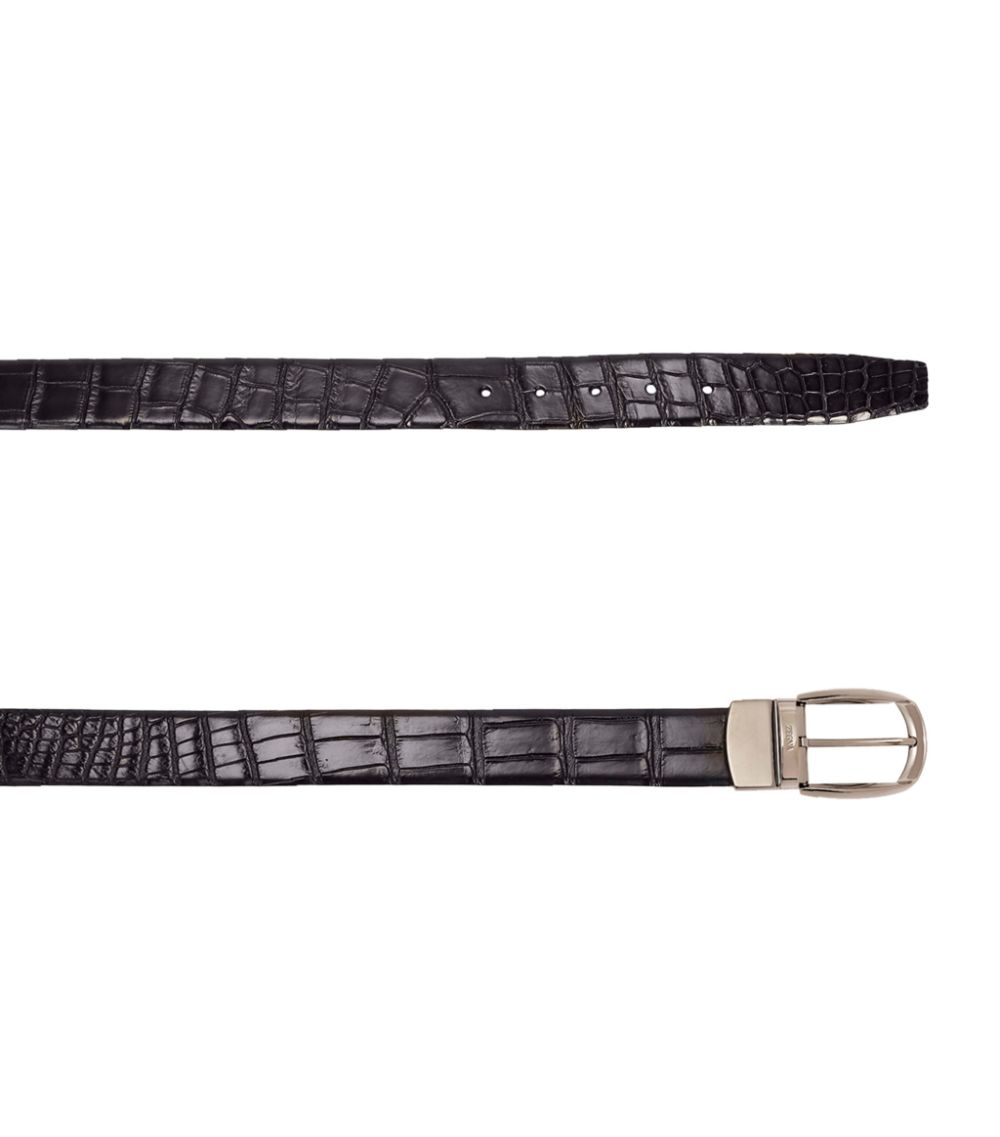 zegna Zegna Crocodile Belt