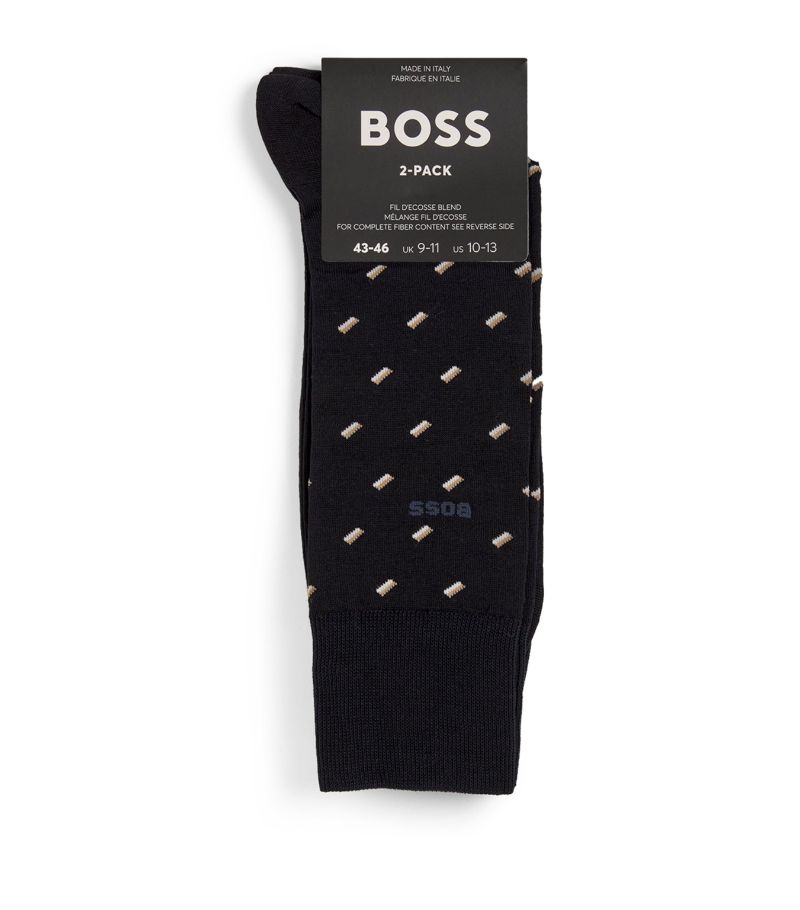 BOSS Boss Cotton-Blend Logo Socks (Pack Of 2)