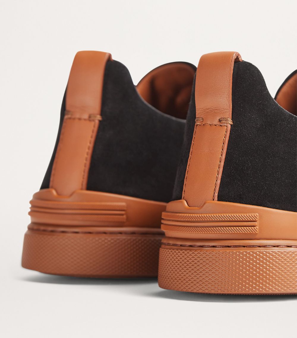 zegna Zegna Suede Triple Stitch Sneakers