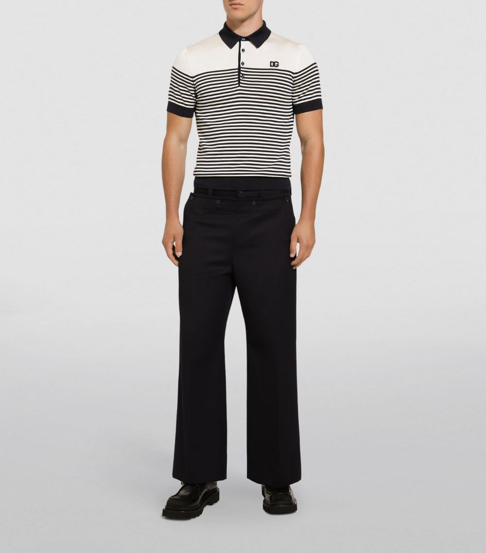 Dolce & Gabbana Dolce & Gabbana Silk Striped Polo Shirt