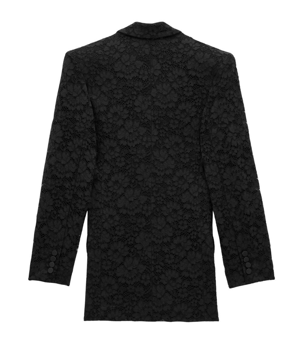 Saint Laurent Saint Laurent Lace Double-Breasted Blazer