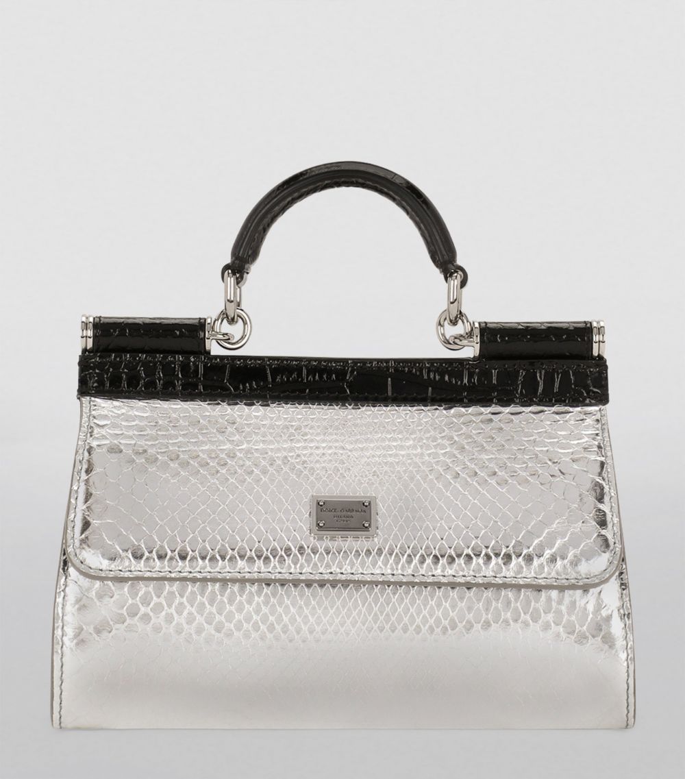 Dolce & Gabbana Dolce & Gabbana Kim Dolce & Gabbana Small Croc-Embossed Sicily Top-Handle Bag