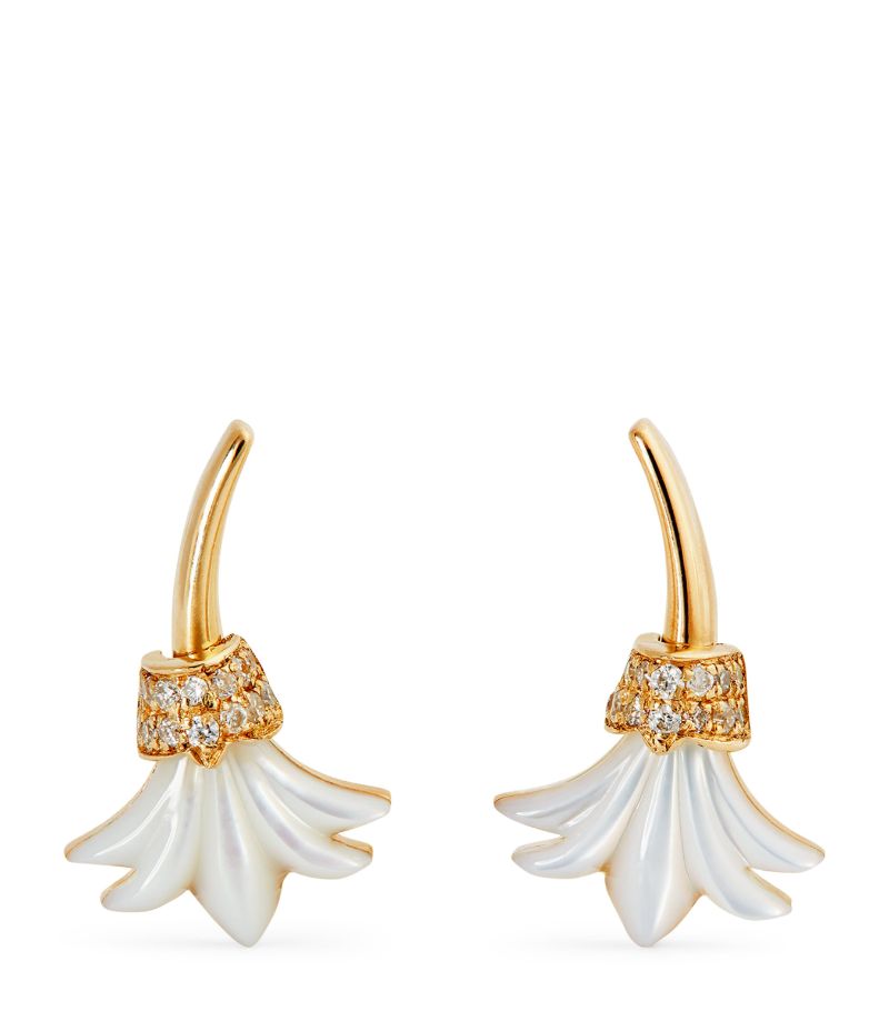 L'Atelier Nawbar L'ATELIER NAWBAR Yellow Gold, Diamond and Mother-of-Pearl Psychedeliah Earrings