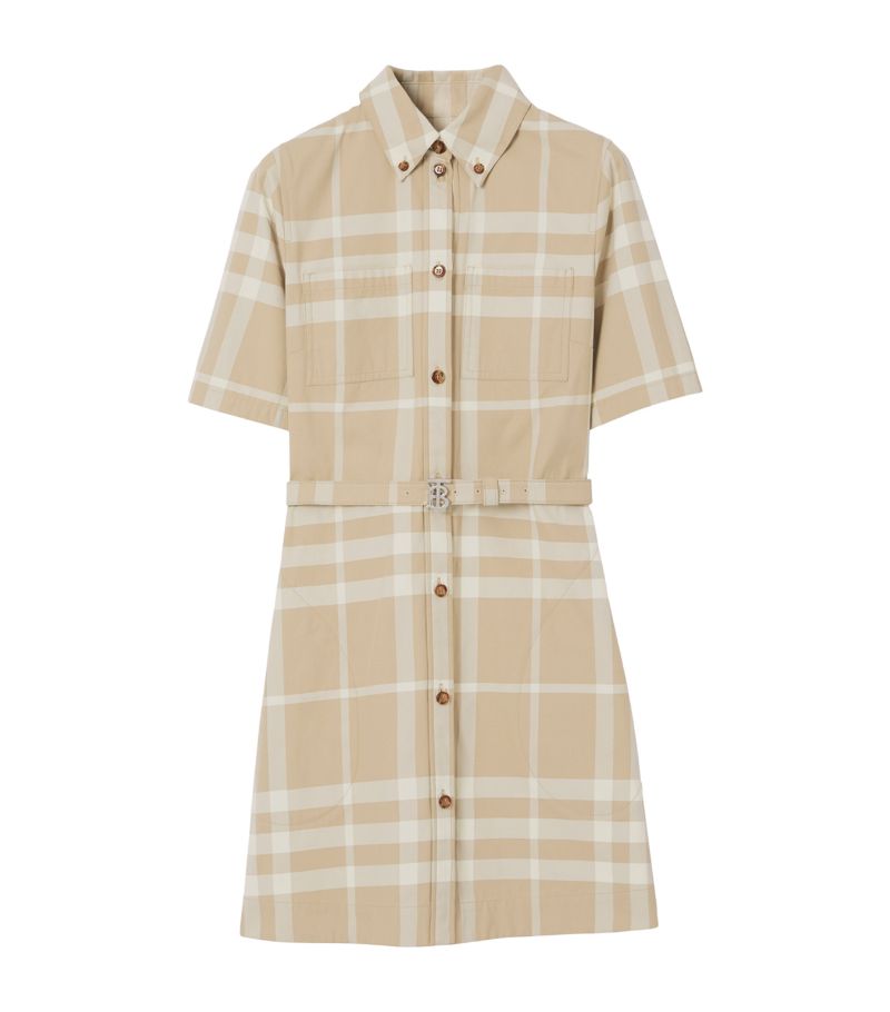 Burberry Burberry Exaggerated Check Shirt Dress