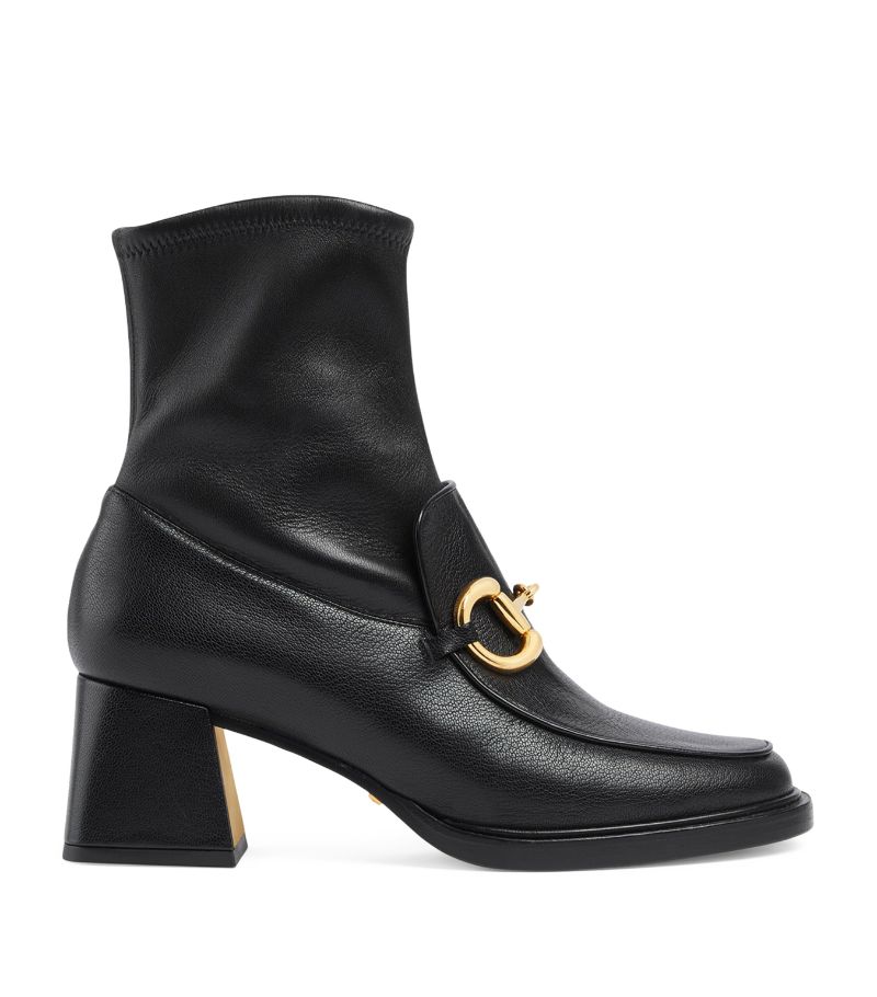 Gucci Gucci Leather Horsebit Ankle Boots 55