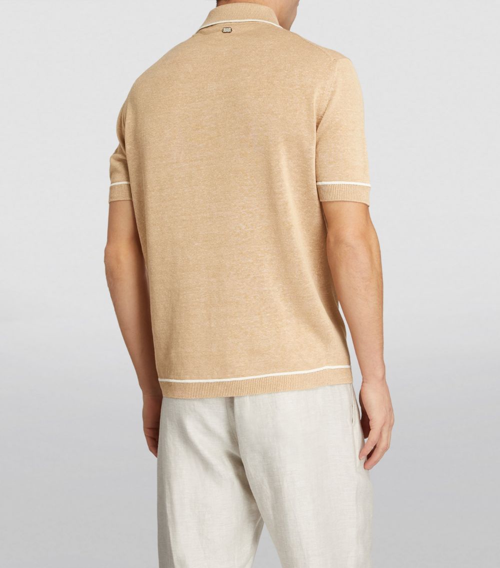 AGNONA Agnona Linen-Silk Polo Shirt