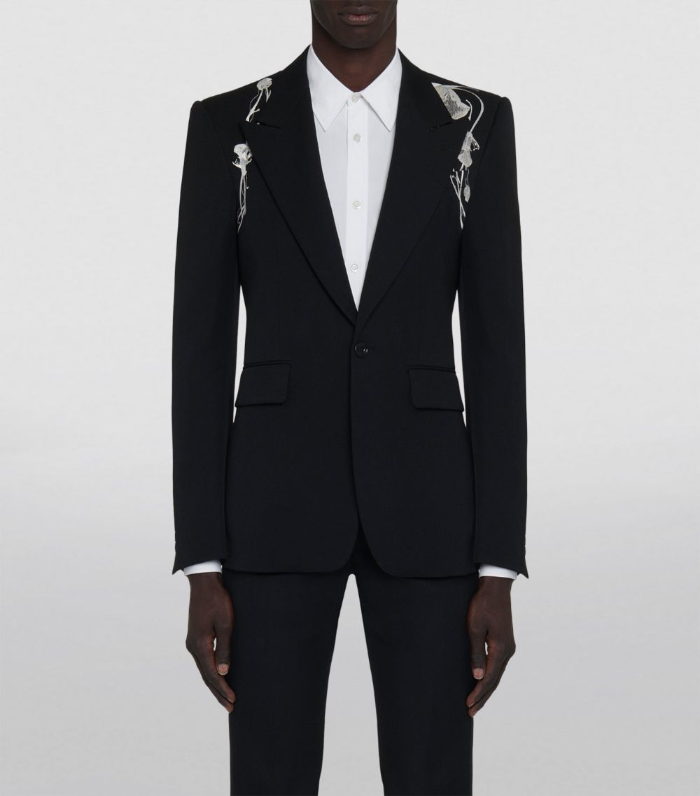 Alexander McQueen Alexander Mcqueen Wool Embroidered Harness Tailored Jacket