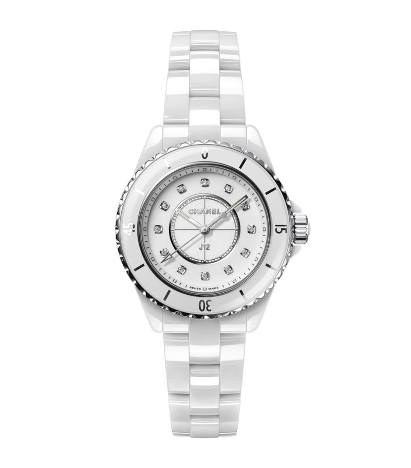 Chanel Chanel Ceramic And Diamond J12 Watch 33Mm
