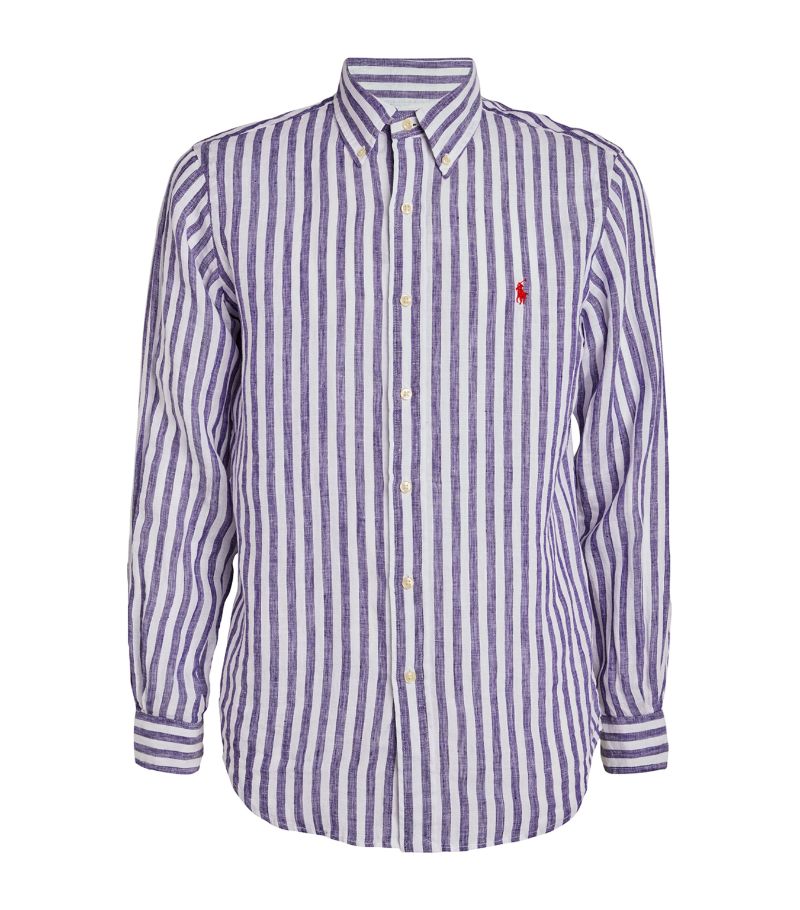 Polo Ralph Lauren Polo Ralph Lauren Linen Striped Polo Pony Shirt