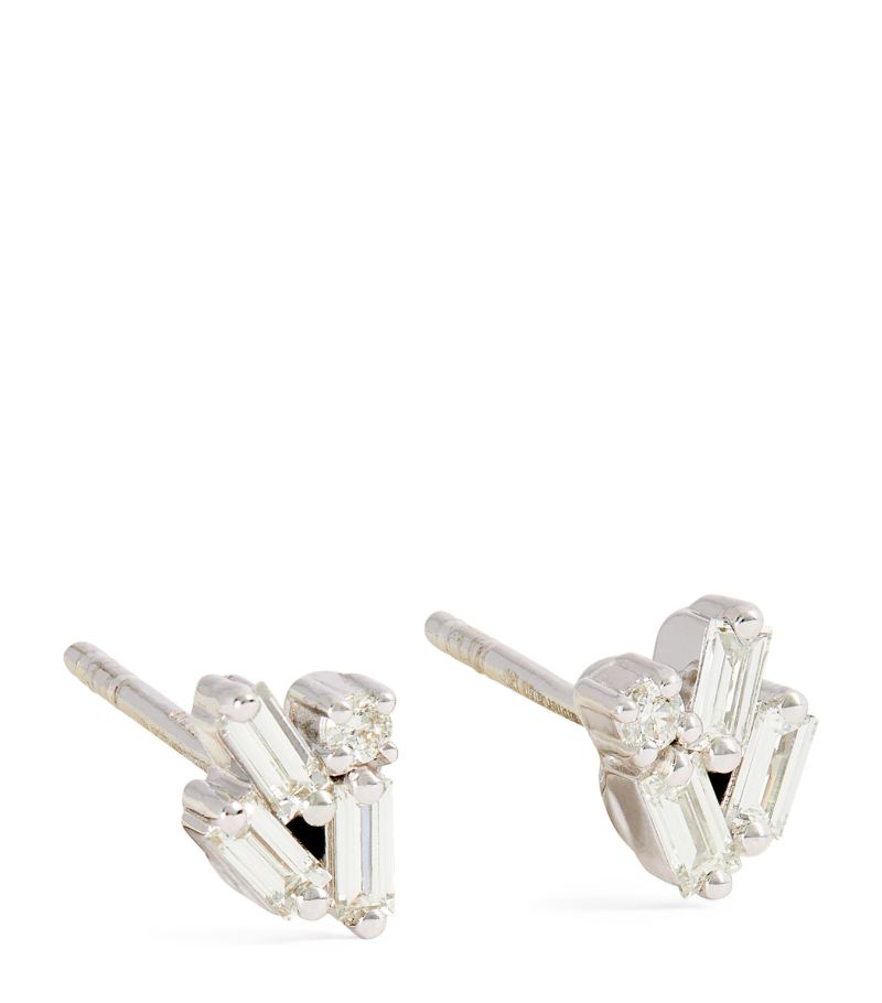 Suzanne Kalan Suzanne Kalan White Gold and Diamond Fireworks Cluster Earrings