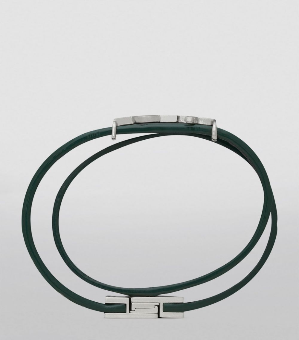 Saint Laurent Saint Laurent Leather Opyum Double Wrap Bracelet