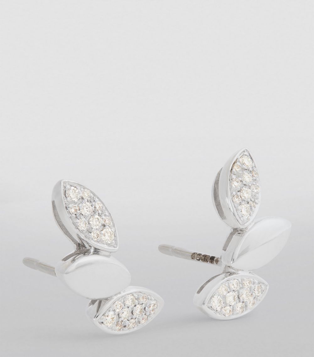 Netali Nissim Netali Nissim White Gold And Diamond Navette Earrings