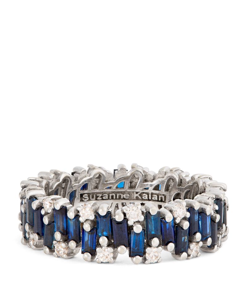 Suzanne Kalan Suzanne Kalan White Gold, Diamond And Sapphire Audrey Fireworks Ring (Size 7)