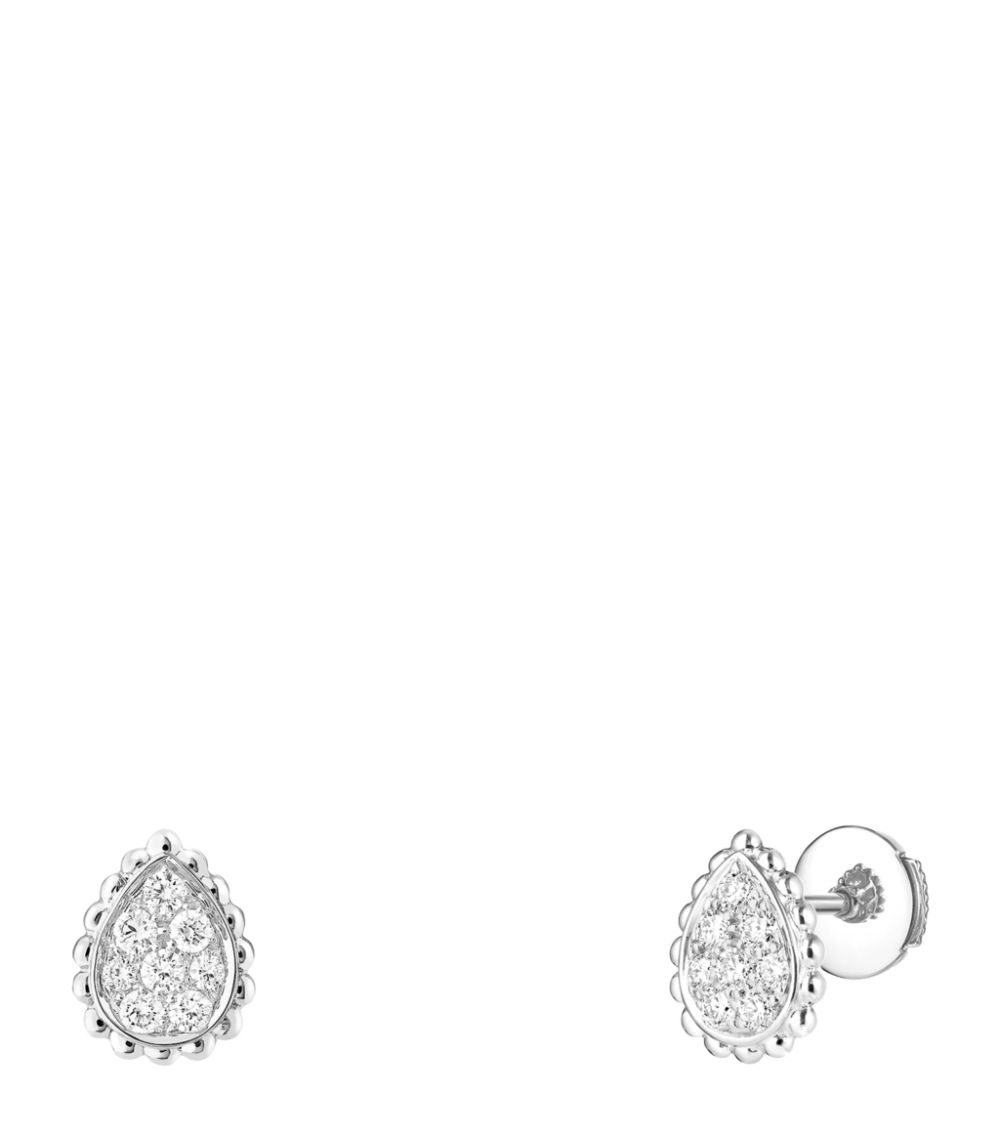 Boucheron Boucheron Extra Small White Gold And Diamond Serpent Bohème Motif Earrings