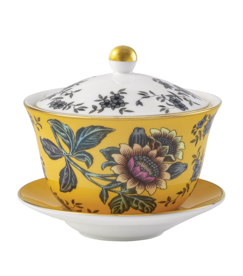 Wedgwood Wedgwood Wonderlust Yellow Tonquin Lidded Bowl And Saucer (10Cm)