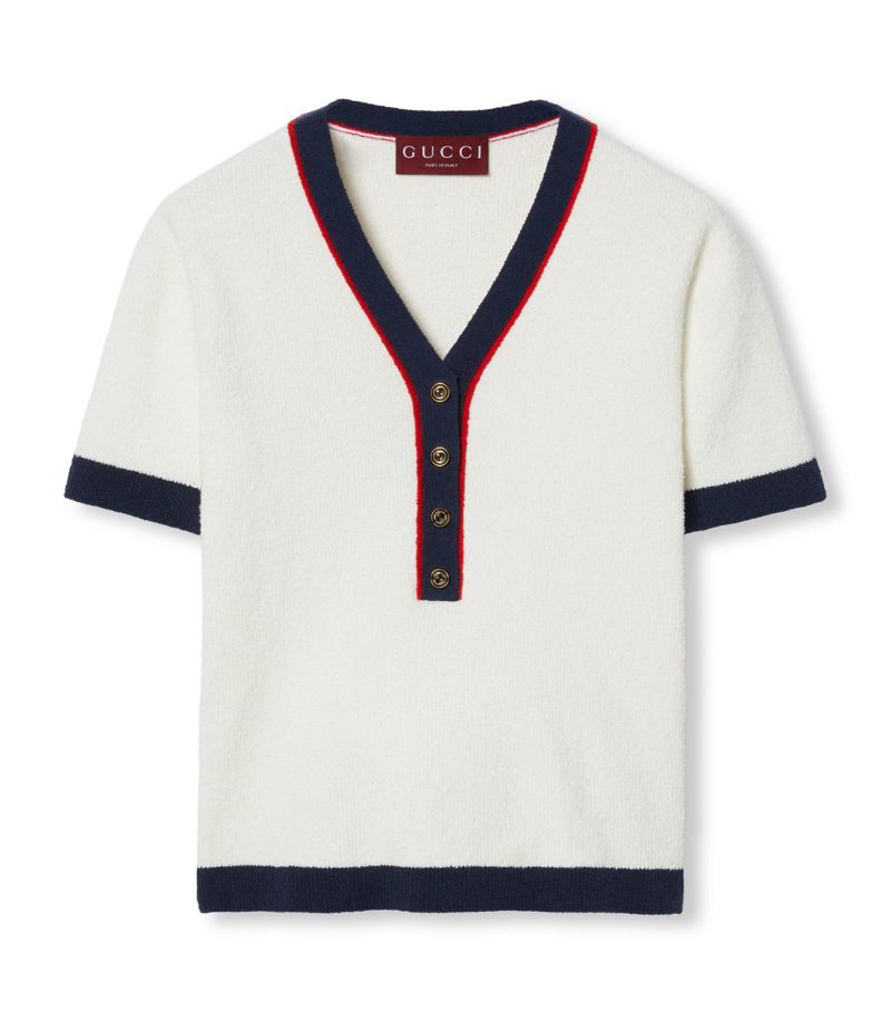 Gucci Gucci Web Stripe Ribbed Top