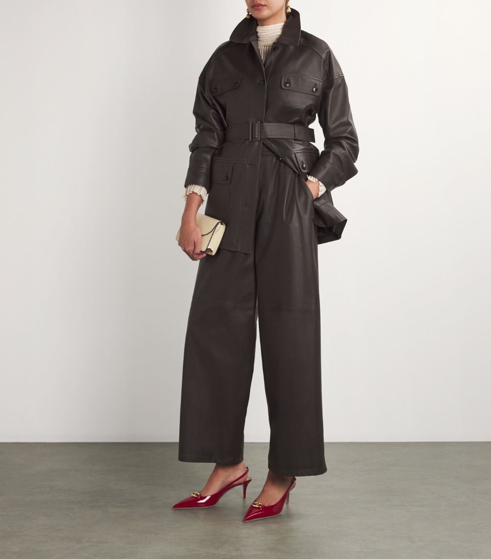 Yves Salomon Yves Salomon Lambskin Wide-Leg Trousers