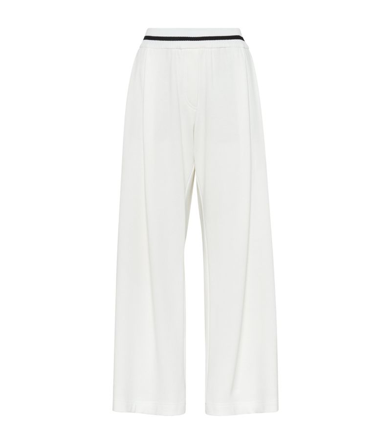 Brunello Cucinelli Brunello Cucinelli French Terry Cotton Wide-Leg Trousers