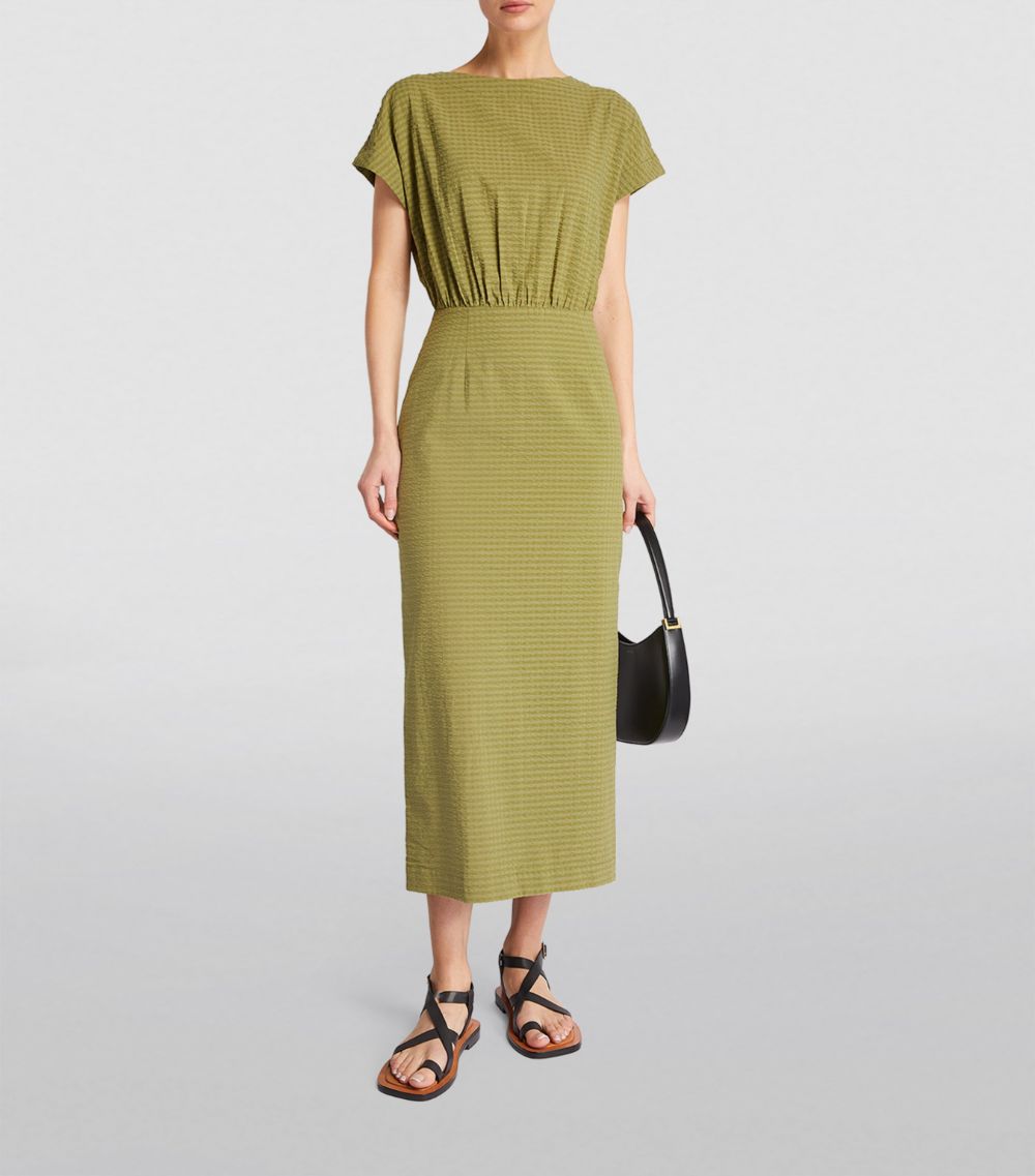  Claudie Pierlot Cotton Seersucker Midi Dress