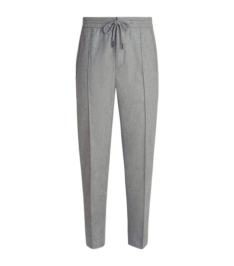 zegna Zegna Wool-Silk-Cashmere Drawstring Trousers