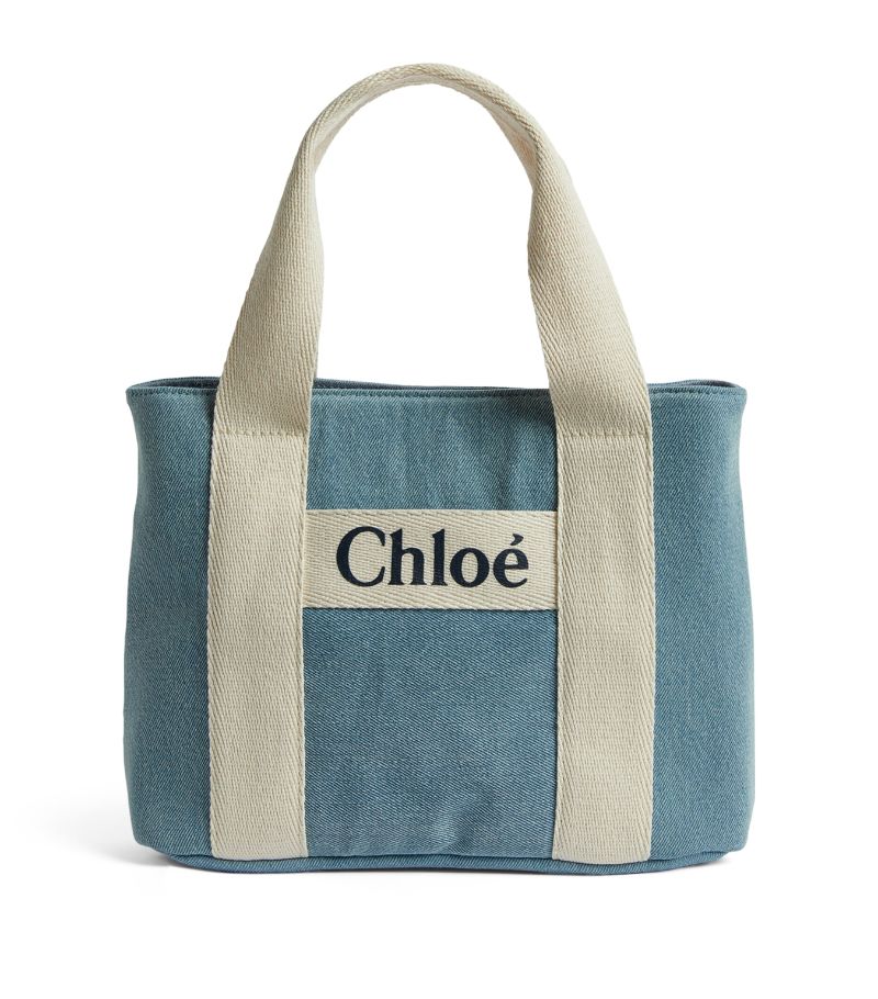 Chloé Kids Chloé Kids Denim Logo Shoulder Bag