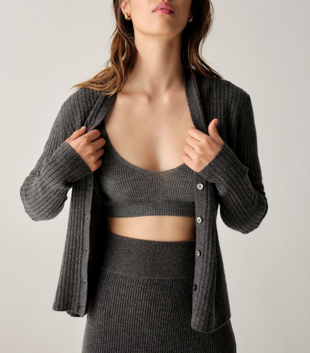 Cashmere In Love Cashmere In Love Ribbed Cropped Inez Cardigan