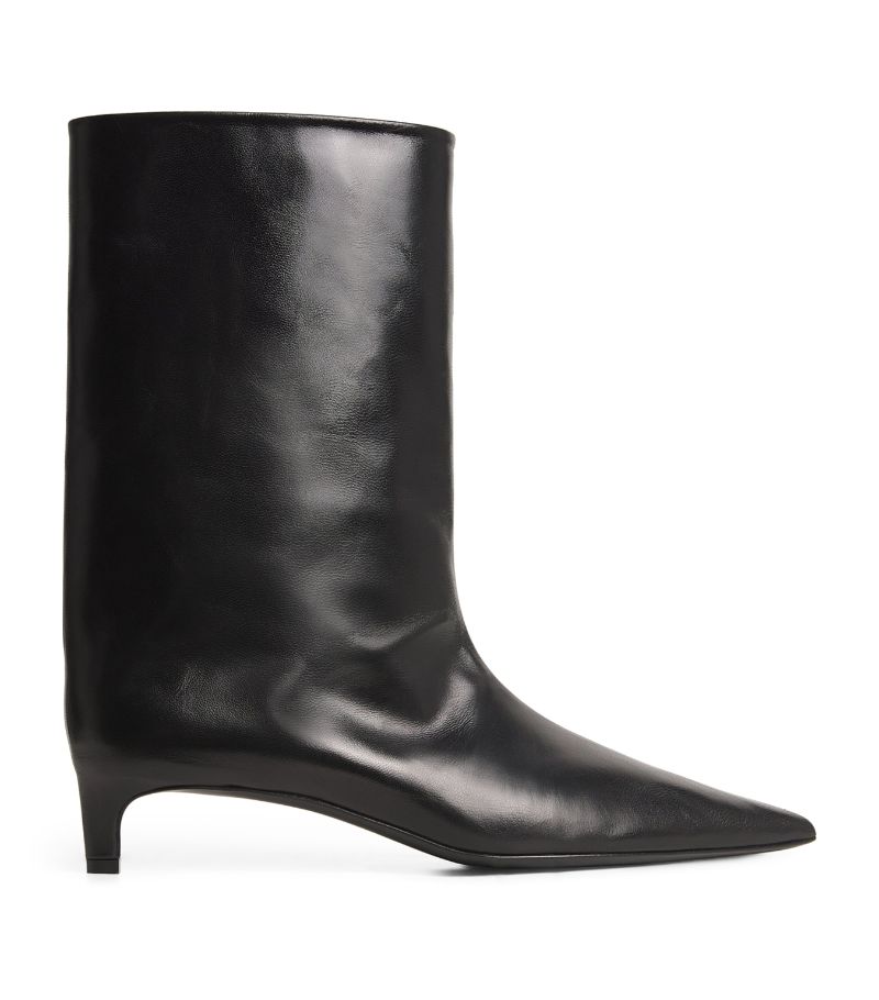 Jil Sander Jil Sander Leather Mid-Calf Heeled Boots 35