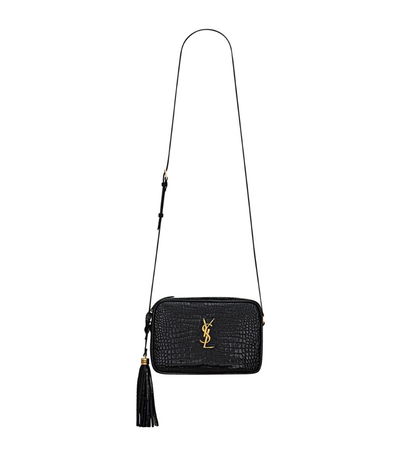 Saint Laurent Saint Laurent Croc-Embossed Lou Camera Bag