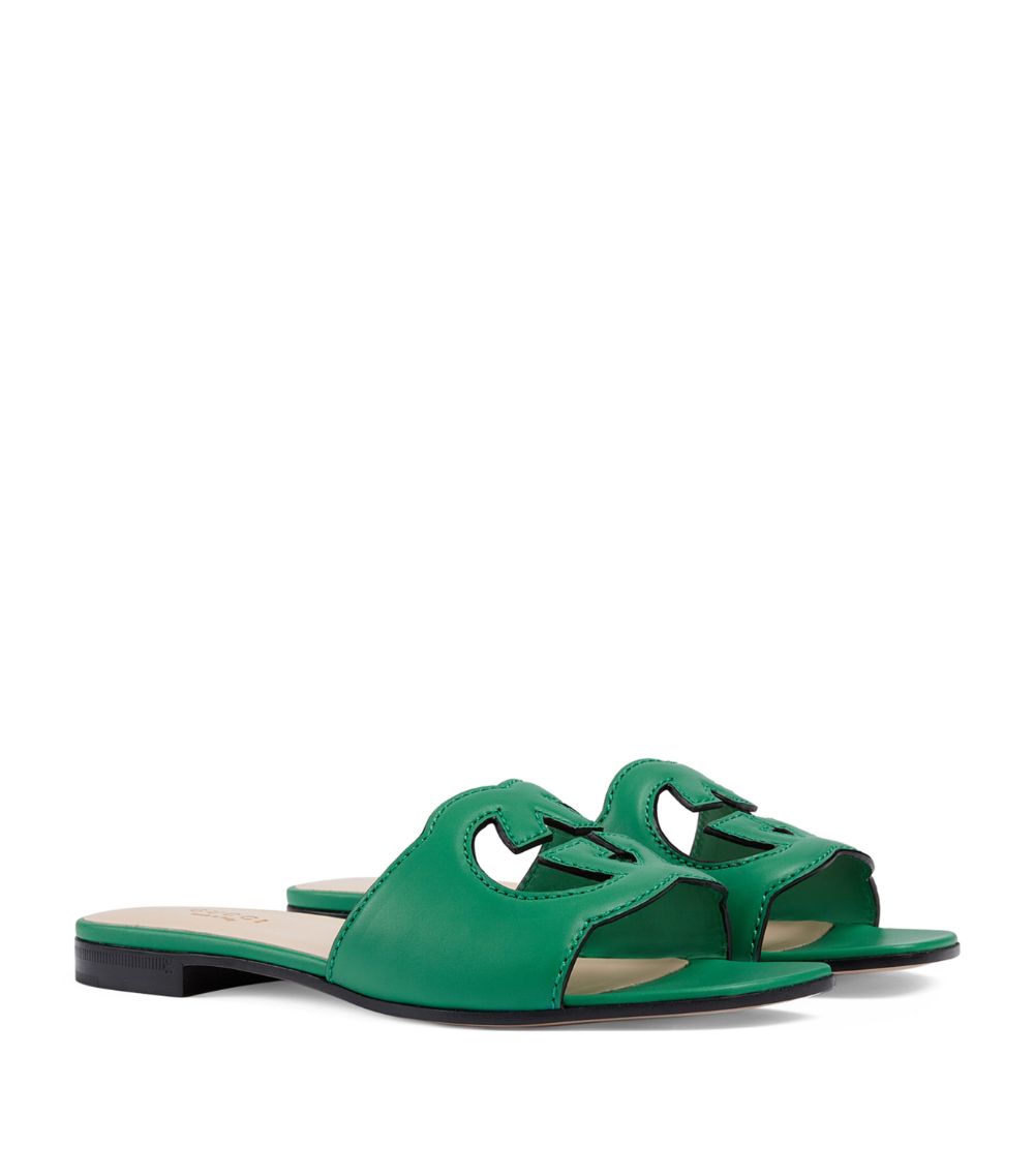 Gucci Gucci Leather Cut-Out Sandals