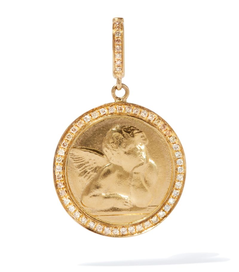 Annoushka Annoushka Yellow Gold And Brown Diamonds Mythology Cherub Charm