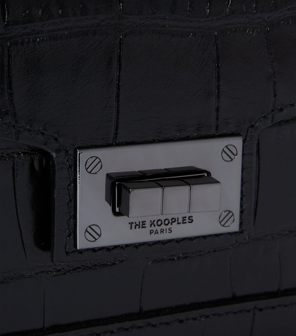 The Kooples The Kooples Small Croc-Embossed Emily Top-Handle Bag