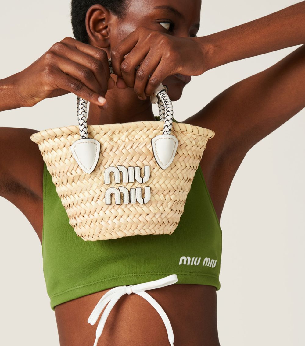 Miu Miu Miu Miu Mini Straw Basket Tote Bag