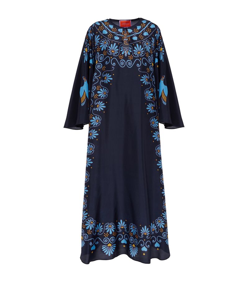 La Doublej La Doublej Silk Twill Printed Maxi Dress