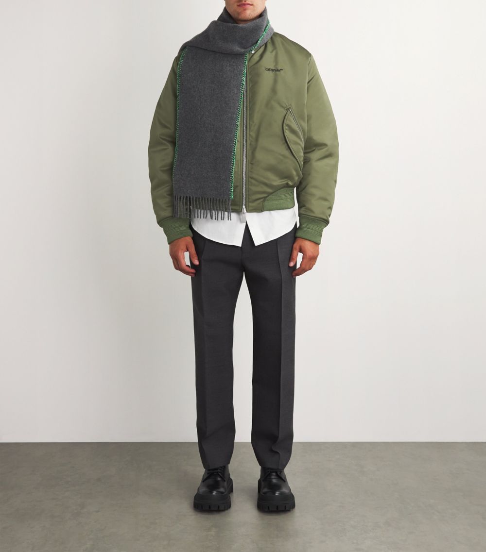 OFF-WHITE Off-White Contrast-Stitch Bomber Jacket