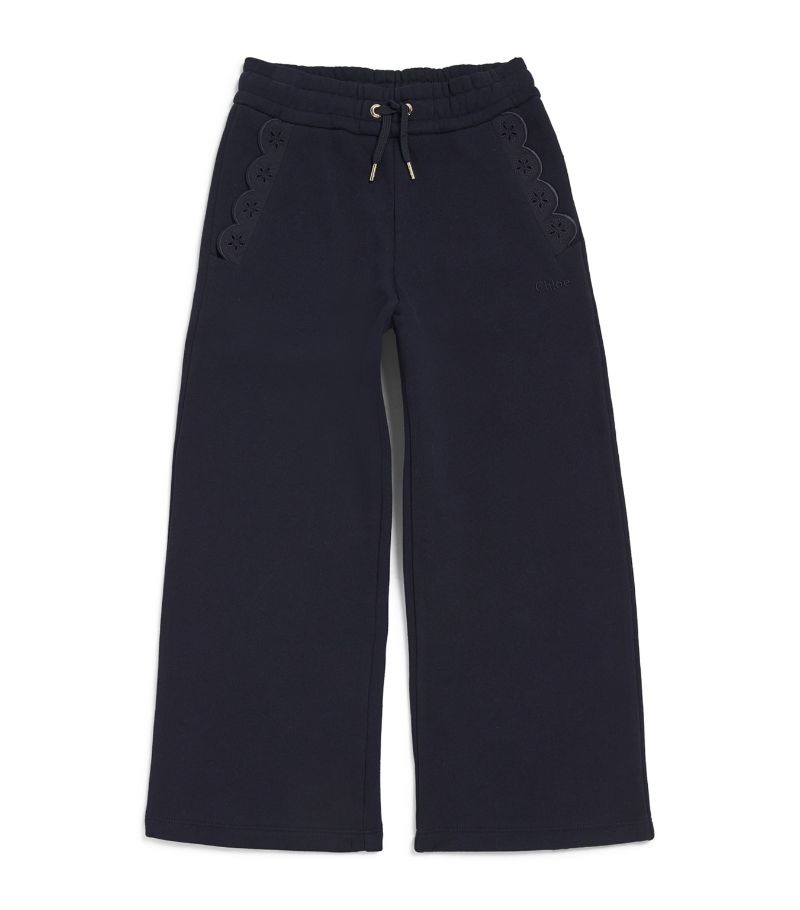 Chloé Kids Chloé Kids Cotton Embroidered Sweatpants (4-14 Years)