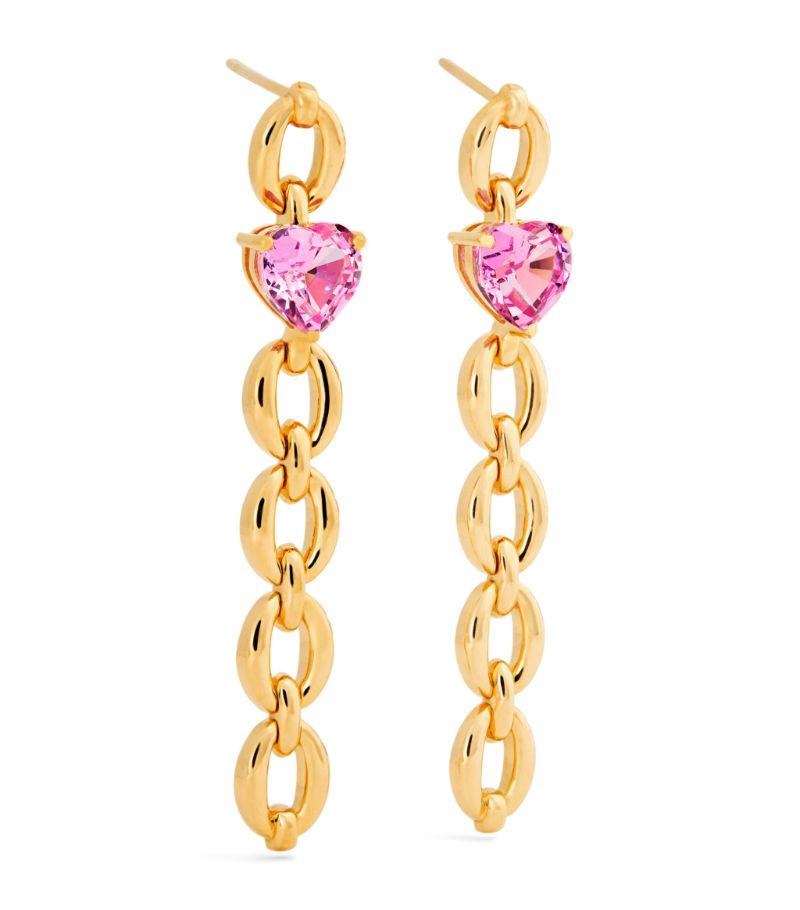 Nadine Aysoy Nadine Aysoy Yellow Gold And Pink Topaz Catena Earrings