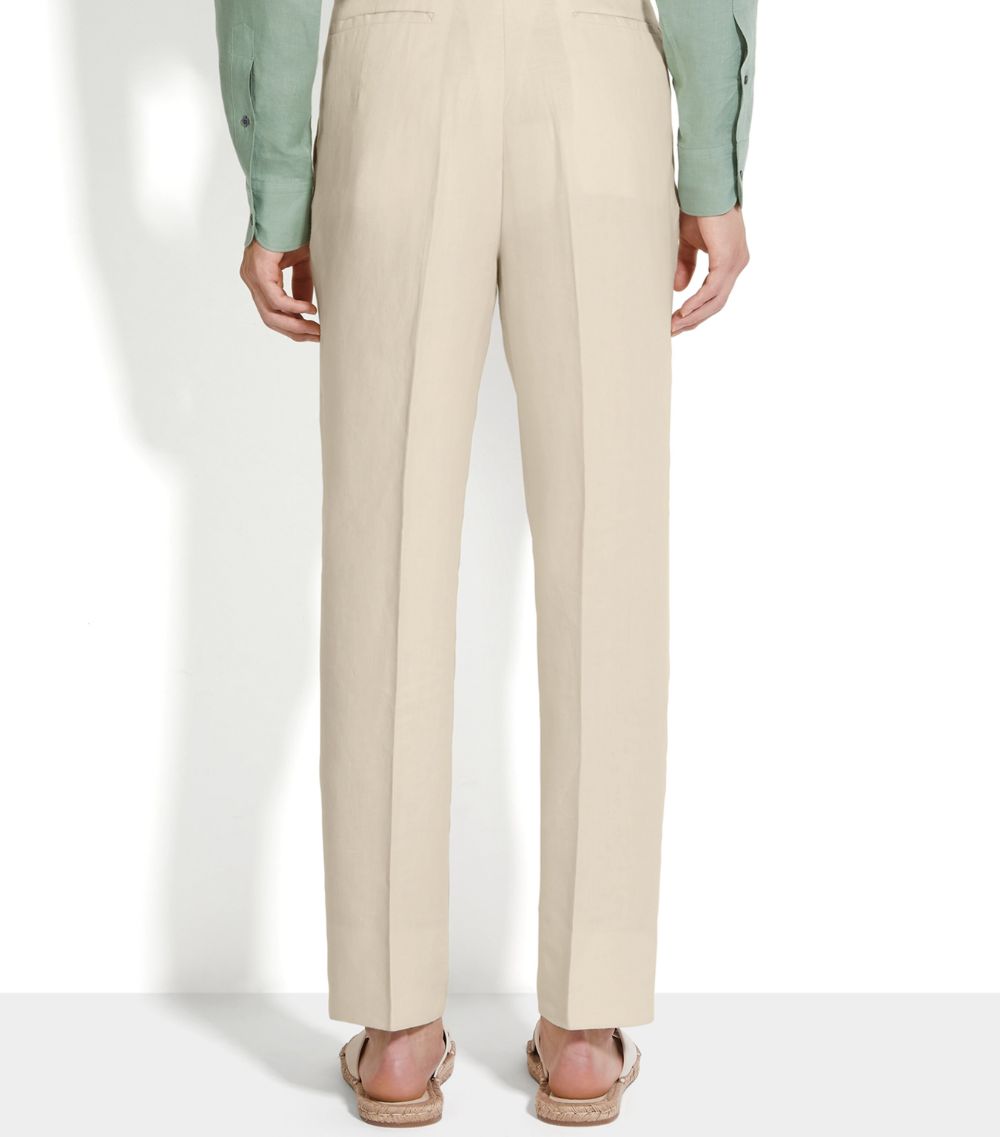 zegna Zegna Oasi Linen Straight Trousers