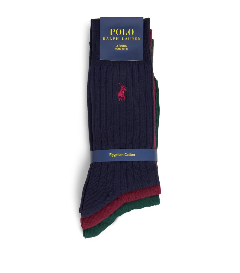 Polo Ralph Lauren Polo Ralph Lauren Egyptian Cotton-Blend Socks (Pack Of 3)