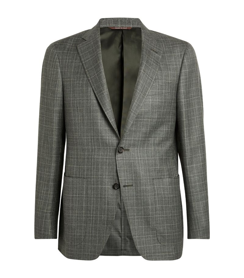 Canali Canali Wool-Silk-Linen Single-Breasted Blazer