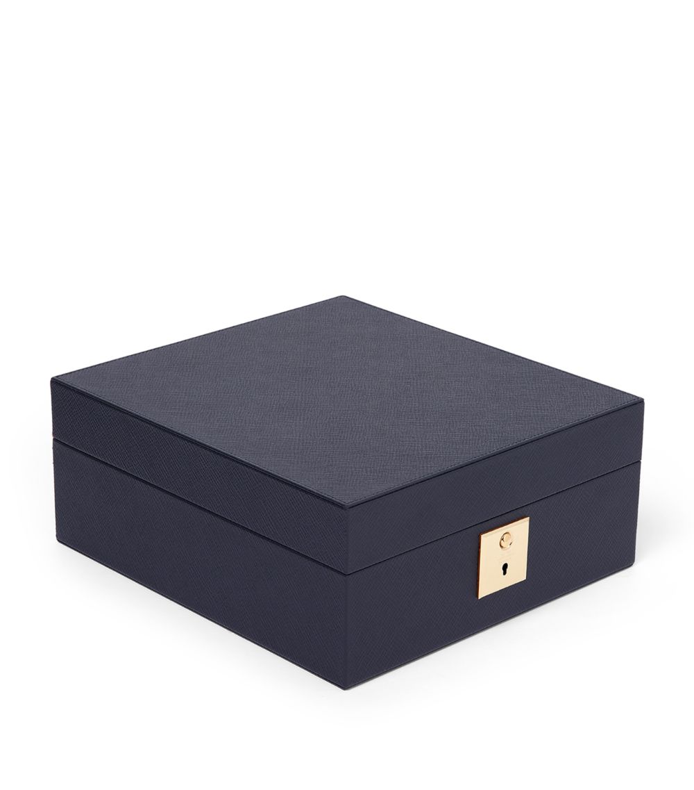 Smythson Smythson Leather Panama Lockable Watch Box