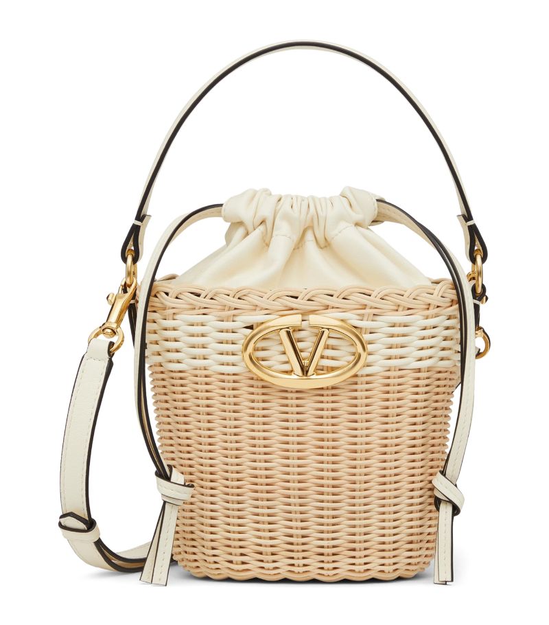 VALENTINO GARAVANI Valentino Garavani Straw Signature Bucket Bag