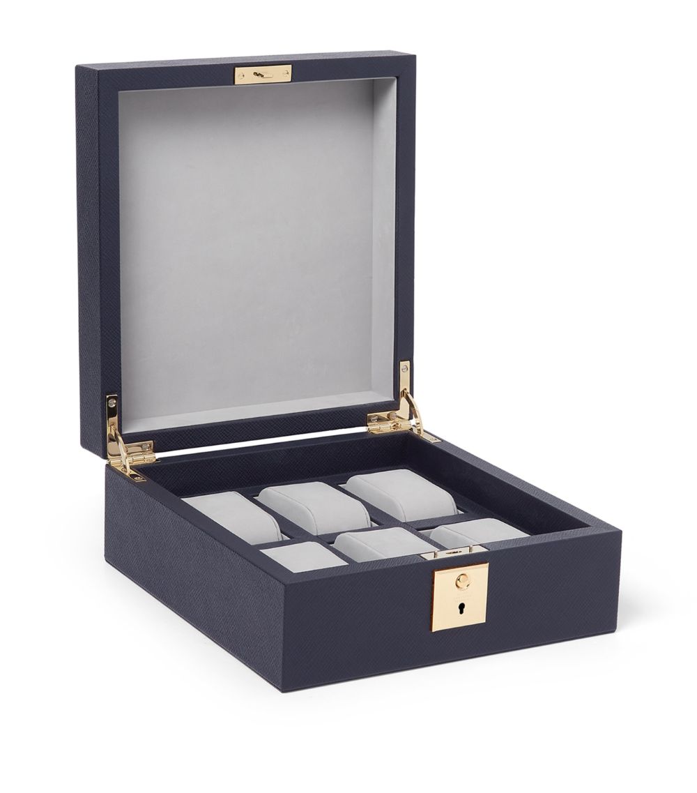 Smythson Smythson Leather Panama Lockable Watch Box