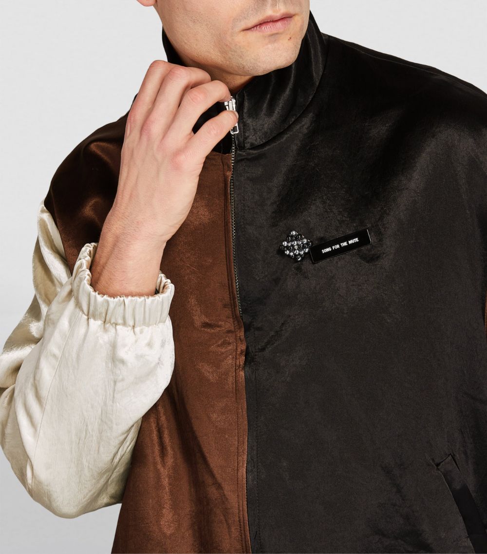 Song For The Mute Song For The Mute Satin Panelled Bomber Jacket