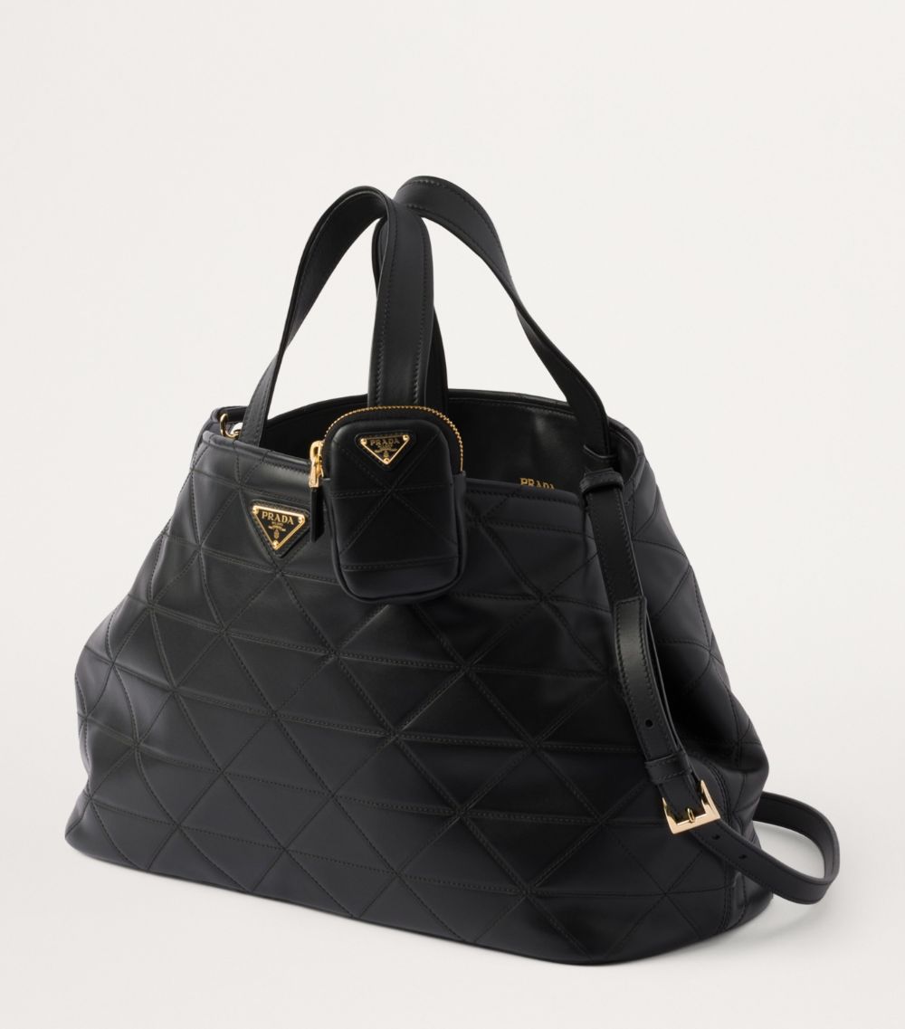 Prada Prada Large Leather Quilted Tote Bag