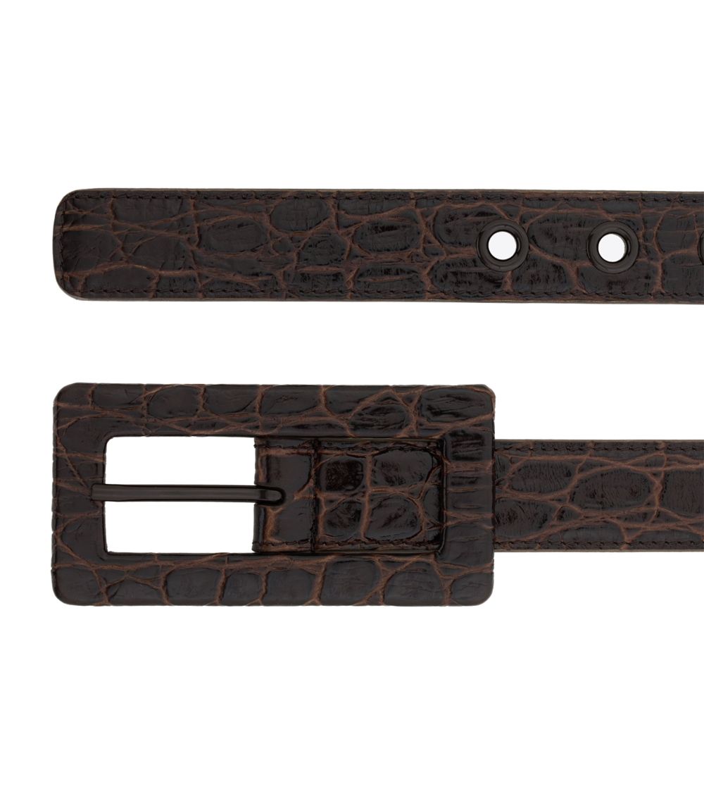 Saint Laurent Saint Laurent Croc-Embossed Belt