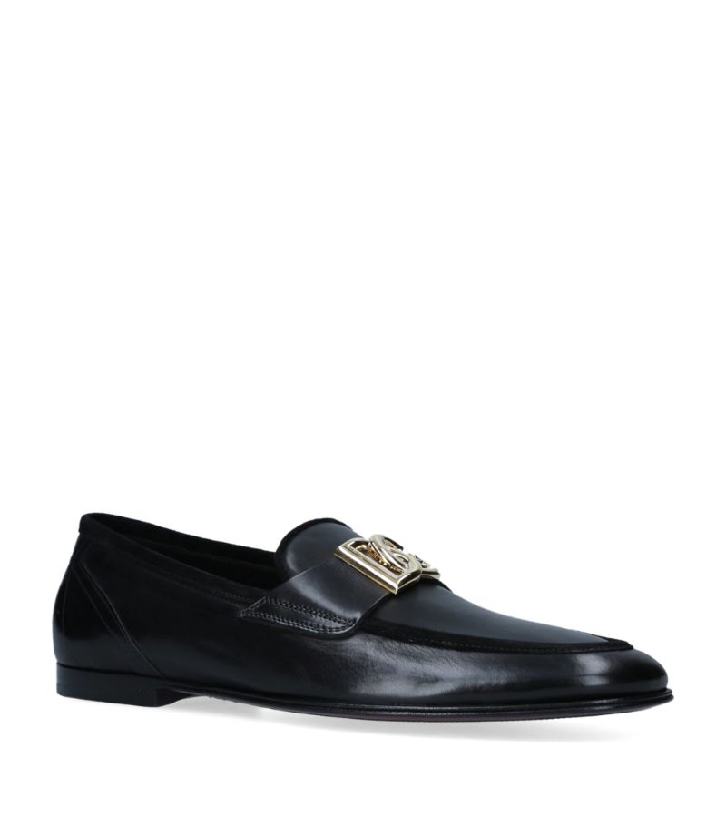 Dolce & Gabbana Dolce & Gabbana Leather Crossover Logo Loafers